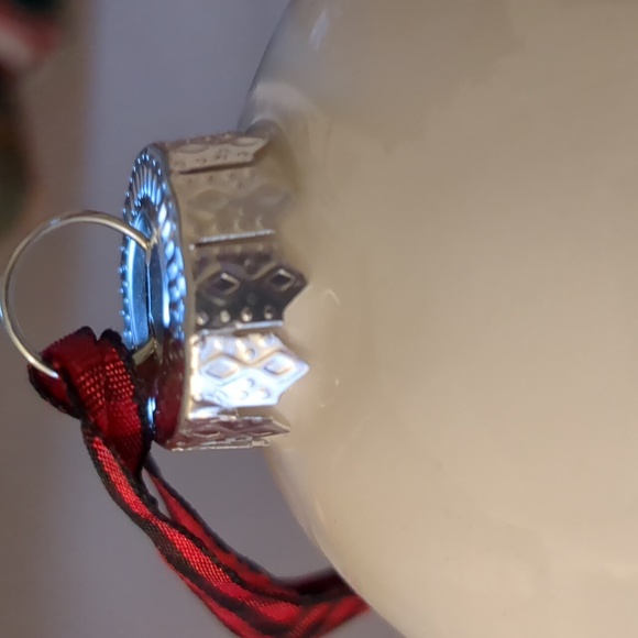 RAE DUNN Christmas Ornaments Cream Ceramic Balls - Picture 5 of 9